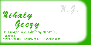 mihaly geczy business card